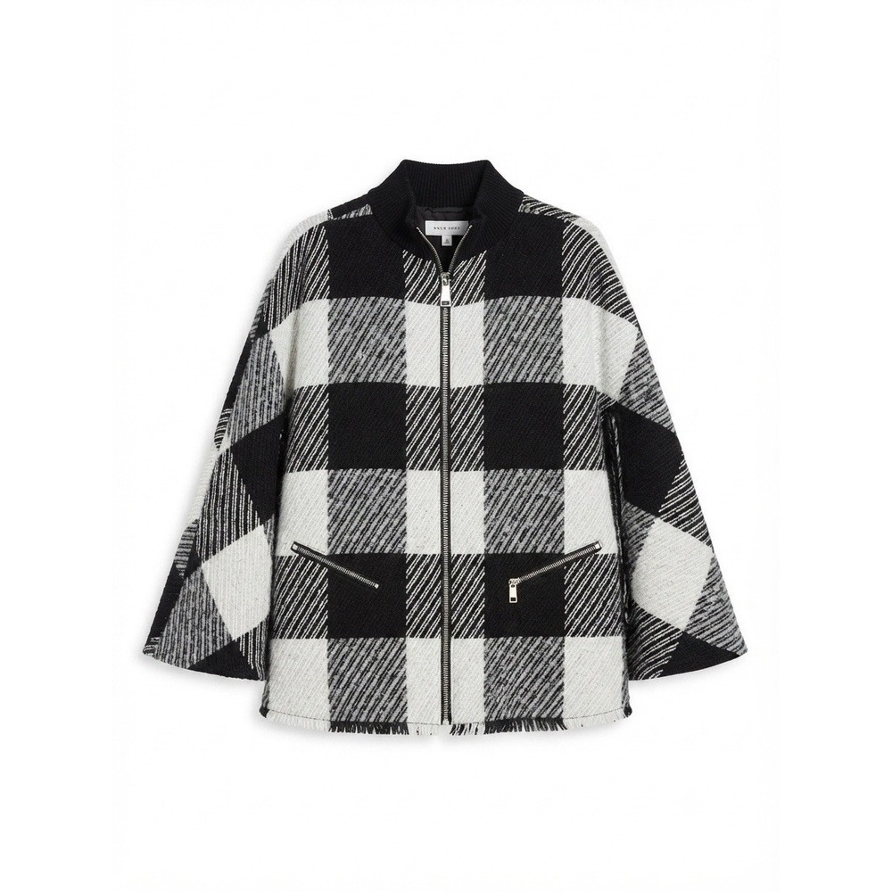 John Mark Small Wool Blend Poncho Cape Designer Winter Warm Luxury Boho Chic